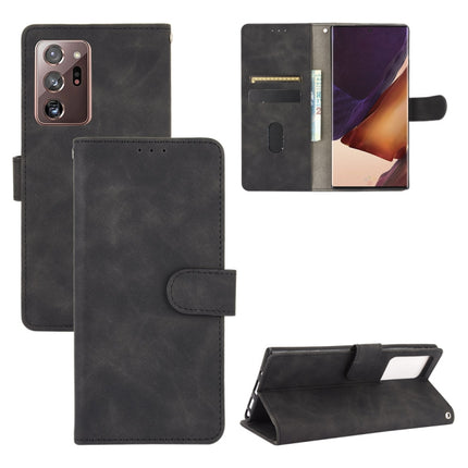 For Samsung Galaxy Note20 Ultra Solid Color Skin Feel Magnetic Buckle Horizontal Flip Calf Texture PU Leather Case with Holder & Card Slots & Wallet(Black)-garmade.com