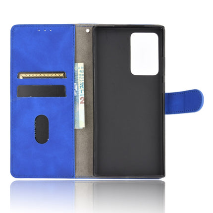 For Samsung Galaxy Note20 Ultra Solid Color Skin Feel Magnetic Buckle Horizontal Flip Calf Texture PU Leather Case with Holder & Card Slots & Wallet(Blue)-garmade.com
