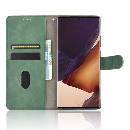 For Samsung Galaxy Note20 Ultra Solid Color Skin Feel Magnetic Buckle Horizontal Flip Calf Texture PU Leather Case with Holder & Card Slots & Wallet(Green)-garmade.com