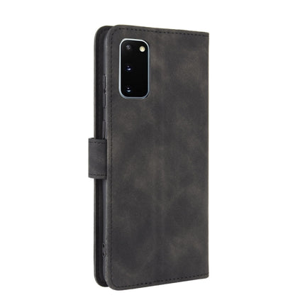 For Samsung Galaxy S20 5G Solid Color Skin Feel Magnetic Buckle Horizontal Flip Calf Texture PU Leather Case with Holder & Card Slots & Wallet(Black)-garmade.com