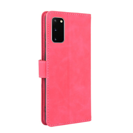 For Samsung Galaxy S20 5G Solid Color Skin Feel Magnetic Buckle Horizontal Flip Calf Texture PU Leather Case with Holder & Card Slots & Wallet(Rose Red)-garmade.com