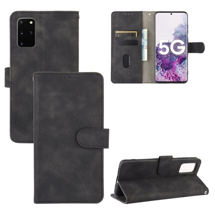For Samsung Galaxy S20 Plus Solid Color Skin Feel Magnetic Buckle Horizontal Flip Calf Texture PU Leather Case with Holder & Card Slots & Wallet(Black)-garmade.com