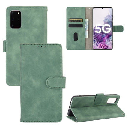 For Samsung Galaxy S20 Plus Solid Color Skin Feel Magnetic Buckle Horizontal Flip Calf Texture PU Leather Case with Holder & Card Slots & Wallet(Green)-garmade.com