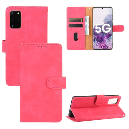For Samsung Galaxy S20 Plus Solid Color Skin Feel Magnetic Buckle Horizontal Flip Calf Texture PU Leather Case with Holder & Card Slots & Wallet(Rose Red)-garmade.com