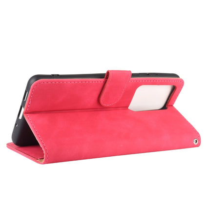 For Samsung Galaxy S20 Ultra Solid Color Skin Feel Magnetic Buckle Horizontal Flip Calf Texture PU Leather Case with Holder & Card Slots & Wallet(Rose Red)-garmade.com