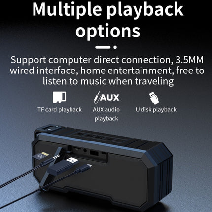 X8 Wireless Bluetooth Speaker IPX7 Waterproof Color Light Subwoofer(Black)-garmade.com
