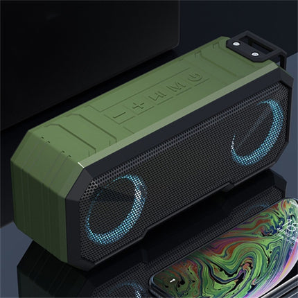 X8 Wireless Bluetooth Speaker IPX7 Waterproof Color Light Subwoofer(Green)-garmade.com