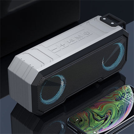 X8 Wireless Bluetooth Speaker IPX7 Waterproof Color Light Subwoofer(Light Grey)-garmade.com