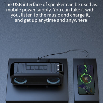 X8 Wireless Bluetooth Speaker IPX7 Waterproof Color Light Subwoofer(Light Grey)-garmade.com