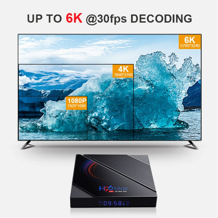 H96 Max 6K Ultra HD Smart TV Box with Remote Controller, Android 10.0, Allwinner H616 Quad Core ARM Cortex-A53, 4GB+32GB, Support TF Card / USBx2 / AV / HDMI / WIFI, UK Plug-garmade.com