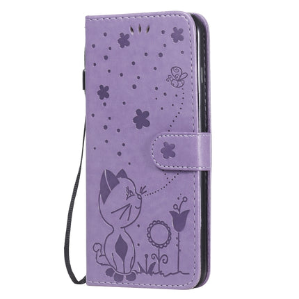 For iPhone 6 Plus Cat Bee Embossing Pattern Shockproof Horizontal Flip Leather Case with Holder & Card Slots & Wallet(Purple)-garmade.com