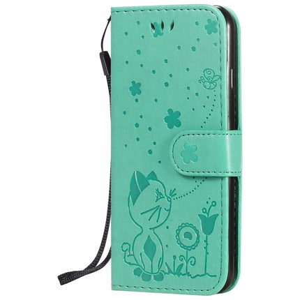 For iPhone 6 Cat Bee Embossing Pattern Shockproof Horizontal Flip Leather Case with Holder & Card Slots & Wallet(Green)-garmade.com