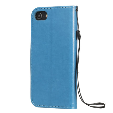 For iPhone 7 / 8 / SE 2020 Cat Bee Embossing Pattern Shockproof Horizontal Flip Leather Case with Holder & Card Slots & Wallet(Blue)-garmade.com