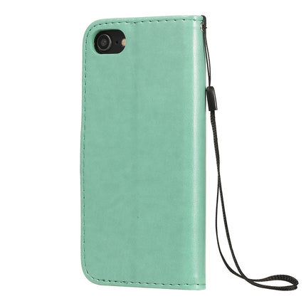 For iPhone 7 / 8 / SE 2020 Cat Bee Embossing Pattern Shockproof Horizontal Flip Leather Case with Holder & Card Slots & Wallet(Green)-garmade.com