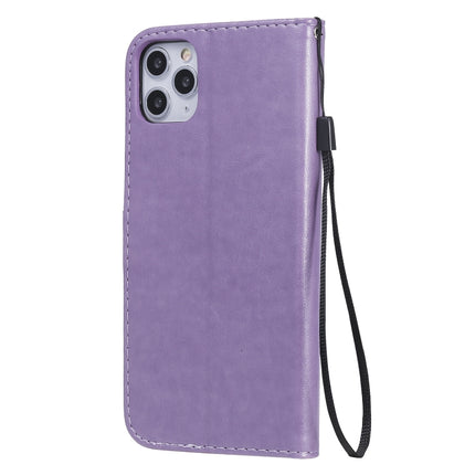 For iPhone 7 / 8 / SE 2020 Cat Bee Embossing Pattern Shockproof Horizontal Flip Leather Case with Holder & Card Slots & Wallet(Purple)-garmade.com