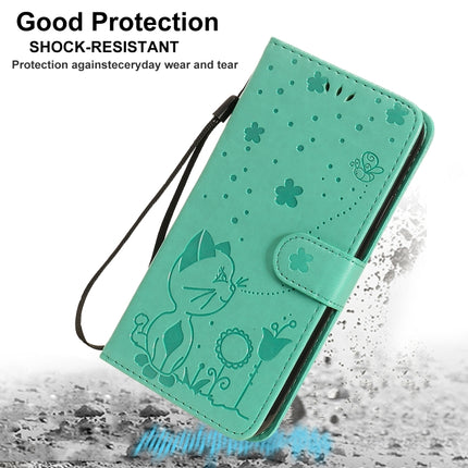 For iPhone 11 Cat Bee Embossing Pattern Shockproof Horizontal Flip Leather Case with Holder & Card Slots & Wallet(Blue)-garmade.com