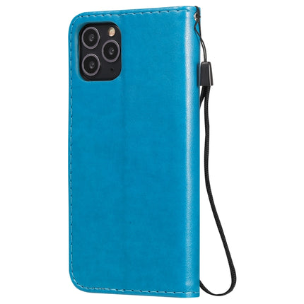 For iPhone 11 Pro Cat Bee Embossing Pattern Shockproof Horizontal Flip Leather Case with Holder & Card Slots & Wallet(Blue)-garmade.com