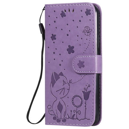 For iPhone 11 Pro Cat Bee Embossing Pattern Shockproof Horizontal Flip Leather Case with Holder & Card Slots & Wallet(Purple)-garmade.com