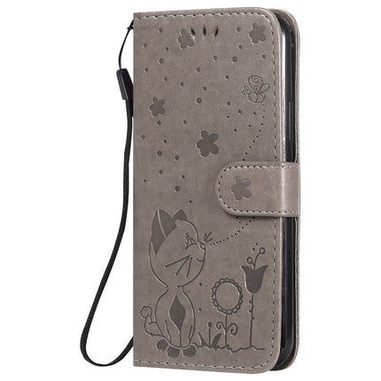 For iPhone 11 Pro Cat Bee Embossing Pattern Shockproof Horizontal Flip Leather Case with Holder & Card Slots & Wallet(Grey)-garmade.com