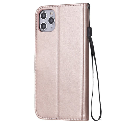 For iPhone 11 Pro Max Cat Bee Embossing Pattern Shockproof Horizontal Flip Leather Case with Holder & Card Slots & Wallet(Rose Gold)-garmade.com