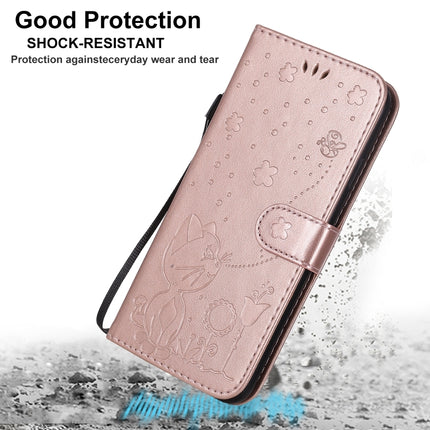 For iPhone XS Max Cat Bee Embossing Pattern Shockproof Horizontal Flip Leather Case with Holder & Card Slots & Wallet(Blue)-garmade.com