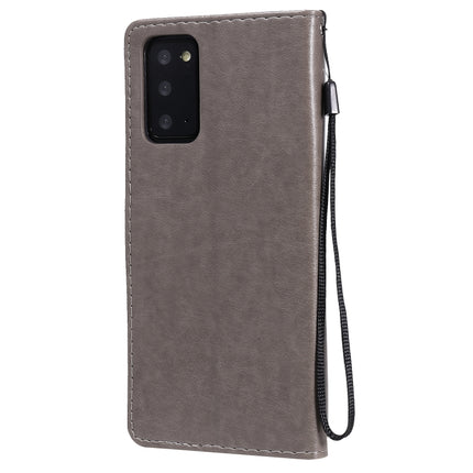For Samsung Galaxy Note 20 Cat Bee Embossing Pattern Shockproof Horizontal Flip Leather Case with Holder & Card Slots & Wallet(Grey)-garmade.com