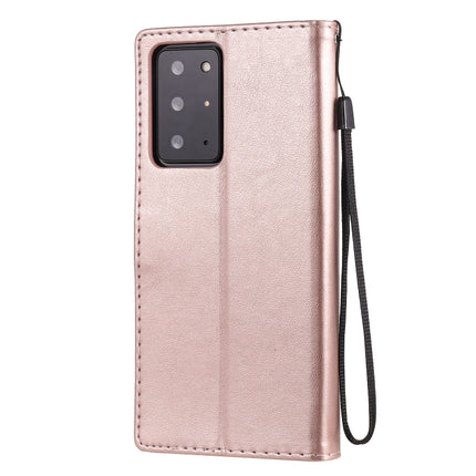 For Samsung Galaxy Note 20 Ultra Cat Bee Embossing Pattern Shockproof Horizontal Flip Leather Case with Holder & Card Slots & Wallet(Rose Gold)-garmade.com