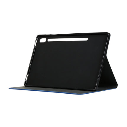 For Samsung Galaxy Tab S8+ / Tab S8 Plus / Tab S7 FE / Tab S7+ / T970 Fabric Texture Horizontal Flip PU Leather Case with Holder(Blue)-garmade.com