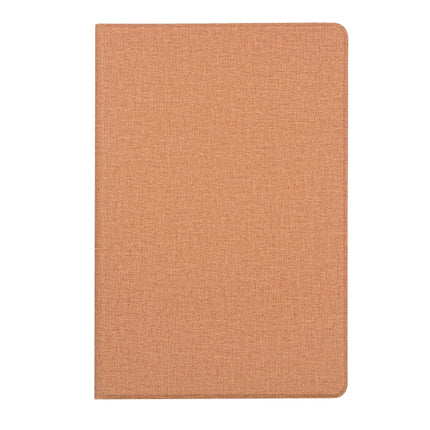 For Samsung Galaxy Tab A7 / T500 Fabric Texture Horizontal Flip PU Leather Case with Holder(Gold)-garmade.com