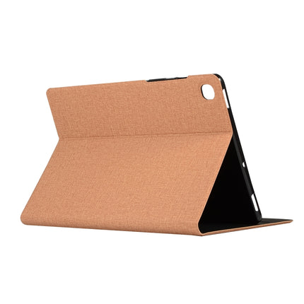 For Samsung Galaxy Tab A7 / T500 Fabric Texture Horizontal Flip PU Leather Case with Holder(Gold)-garmade.com