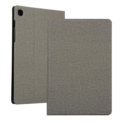 For Samsung Galaxy Tab A7 / T500 Fabric Texture Horizontal Flip PU Leather Case with Holder(Grey)-garmade.com