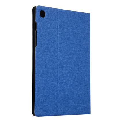 For Samsung Galaxy Tab A7 / T500 Fabric Texture Horizontal Flip PU Leather Case with Holder(Blue)-garmade.com