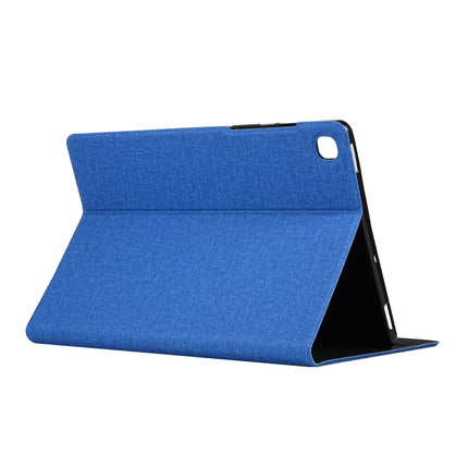 For Samsung Galaxy Tab A7 / T500 Fabric Texture Horizontal Flip PU Leather Case with Holder(Blue)-garmade.com