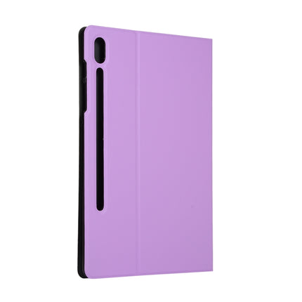 For Samsung Galaxy Tab S8+ / Tab S8 Plus / Tab S7 FE / Tab S7+ / T970 Horizontal Flip Elasticity PU + TPU Leather Case with Holder(Purple)-garmade.com