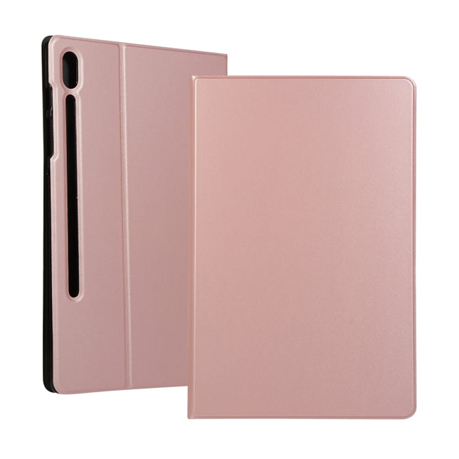 For Samsung Galaxy Tab S8+ / Tab S8 Plus / Tab S7 FE / Tab S7+ / T970 Horizontal Flip Elasticity PU + TPU Leather Case with Holder(Rose Gold)-garmade.com