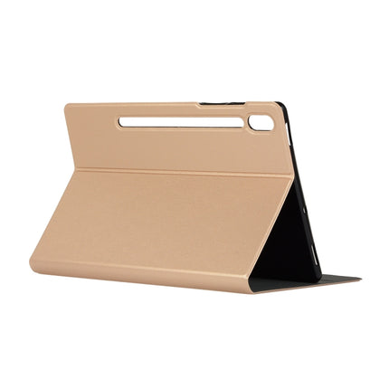 For Samsung Galaxy Tab S8+ / Tab S8 Plus / Tab S7 FE / Tab S7+ / T970 Horizontal Flip Elasticity PU + TPU Leather Case with Holder(Gold)-garmade.com
