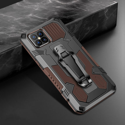 For iPhone 12 mini Machine Armor Warrior Shockproof PC + TPU Protective Case(Coffee)-garmade.com
