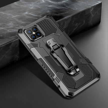 For iPhone 12 / 12 Pro Machine Armor Warrior Shockproof PC + TPU Protective Case(Black)-garmade.com
