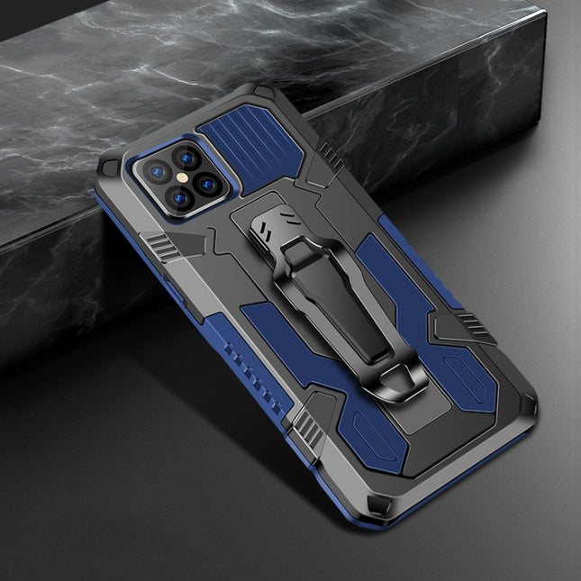 For iPhone 12 / 12 Pro Machine Armor Warrior Shockproof PC + TPU Protective Case(Royal Blue)-garmade.com