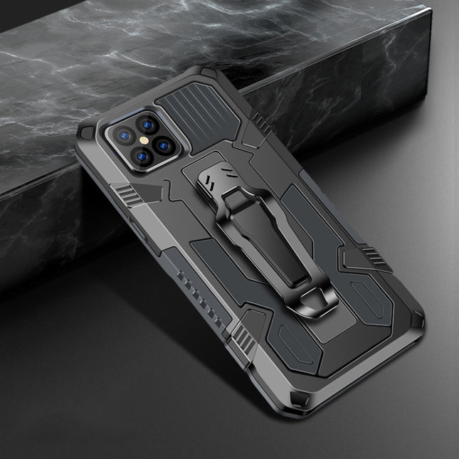 For iPhone 12 / 12 Pro Machine Armor Warrior Shockproof PC + TPU Protective Case(Space Grey)-garmade.com