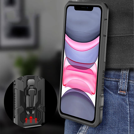 For iPhone 12 / 12 Pro Machine Armor Warrior Shockproof PC + TPU Protective Case(Space Grey)-garmade.com