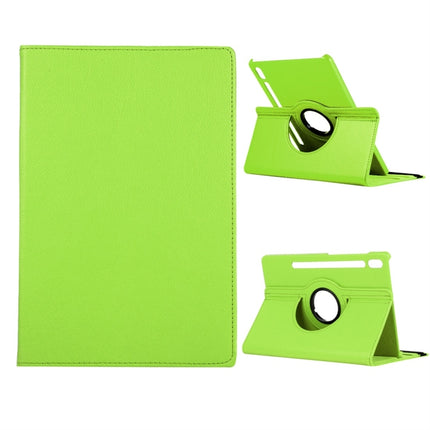 For Samsung Galaxy Tab S8+ / Tab S8 Plus / Tab S7 FE / Tab S7+ / T970 360 Degree Rotation Litchi Texture Flip Leather Case with Holder(Green)-garmade.com