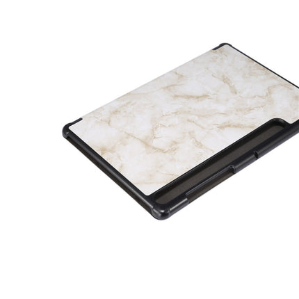 For Samsung Galaxy Tab S8+ / Tab S8 Plus / Tab S7 FE / Tab S7+ / T970 Marble Texture Pattern Horizontal Flip Leather Case, with Three-folding Holder & Sleep / Wake-up Function(Smoky Gray)-garmade.com