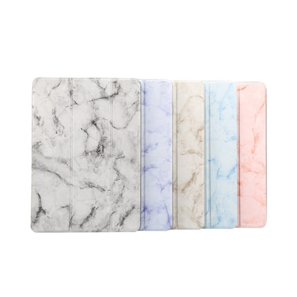 For Samsung Galaxy Tab S8+ / Tab S8 Plus / Tab S7 FE / Tab S7+ / T970 Marble Texture Pattern Horizontal Flip Leather Case, with Three-folding Holder & Sleep / Wake-up Function(Blue)-garmade.com