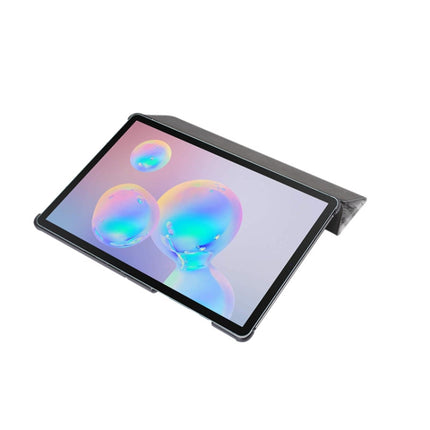 For Samsung Galaxy Tab S8+ / Tab S8 Plus / Tab S7 FE / Tab S7+ / T970 Marble Texture Pattern Horizontal Flip Leather Case, with Three-folding Holder & Sleep / Wake-up Function(Black Grey)-garmade.com