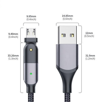 FXCM-WY0G 2.4A USB to Micro USB 180 Degree Rotating Elbow Charging Cable, Length:1.2m(Grey)-garmade.com