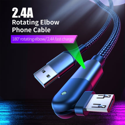 FXCM-WY0G 2.4A USB to Micro USB 180 Degree Rotating Elbow Charging Cable, Length:1.2m(Grey)-garmade.com