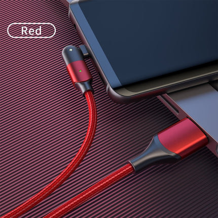 FXCM-WYA09 2.4A USB to Micro USB 180 Degree Rotating Elbow Charging Cable, Length:2m(Red)-garmade.com