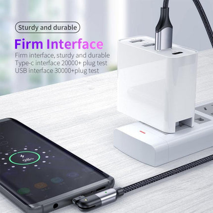 ZFXCT-WY0G 3A USB to USB-C / Type-C 180 Degree Rotating Elbow Charging Cable, Length:1.2m(Grey)-garmade.com
