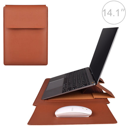 PU05 Sleeve Leather Case Carrying Bag for 14.1 inch Laptop(Yellow)-garmade.com